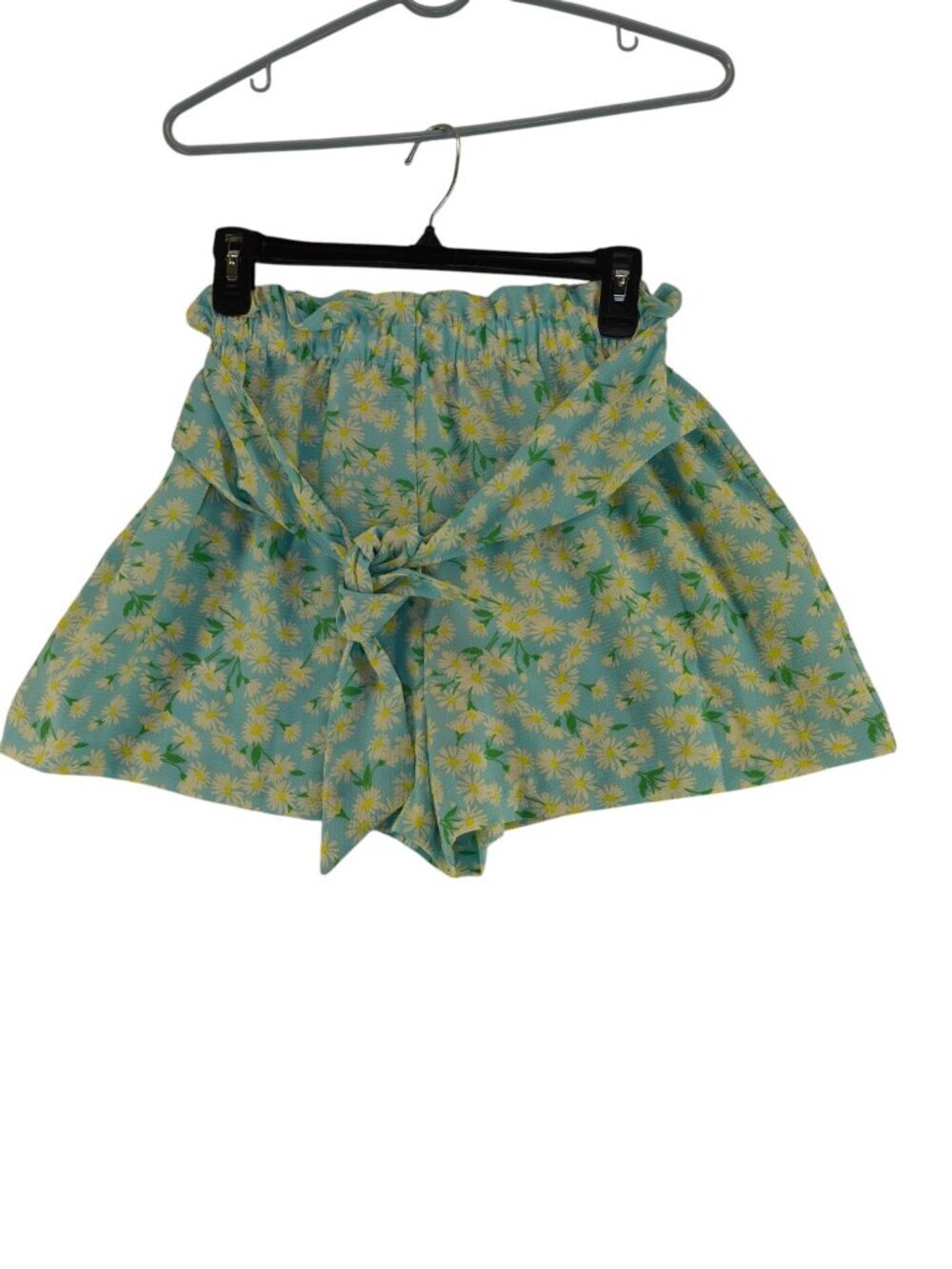 BCBGeneration Daisy Floral Tie Front retro blue white Women's short pant NWT